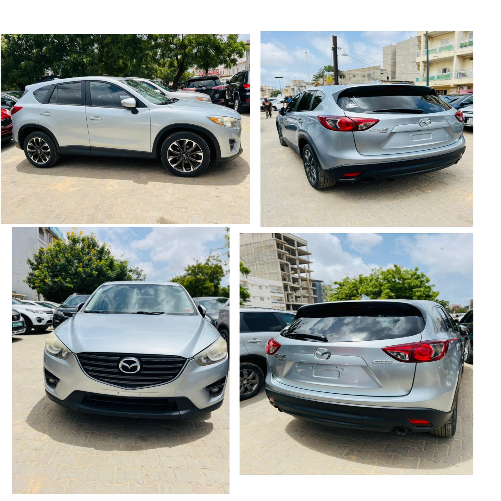 MAZDA CX-5  4CYLINDRES  Année 2016 Automatique Essence  Kilométrages 100milles  Full options : grand écran tactile caméra de recule intérieur cuir noir toit ouvrant clé let's go Climatisé version 4X4 Venant déjà dédouaner  PRIX : 8.950.000